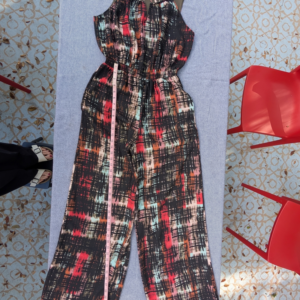 Elevenses Black and Red Patterned Jumpsuit